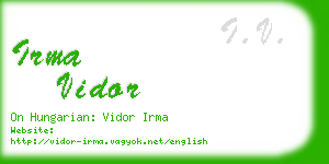 irma vidor business card